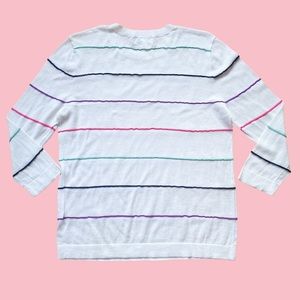 1901 Pastel Stripe Cotton Pullover Sweater Size L